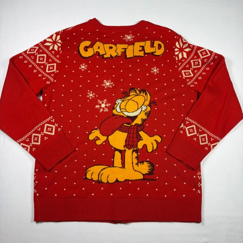 Garfield Cardigan Christmas Ugly Sweater Party Retro Cartoon 90s Nostalgia Odie